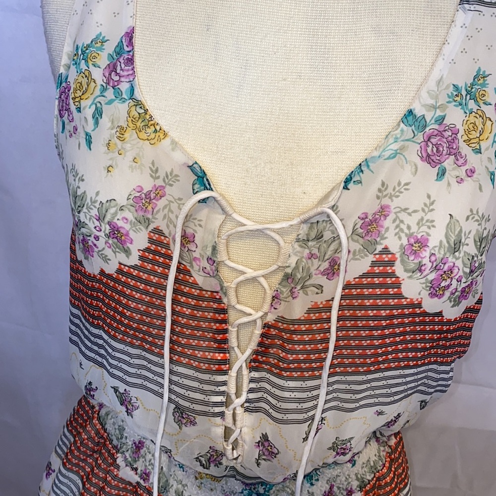 Free People floral and striped dress sz XS - Picture 2 of 6